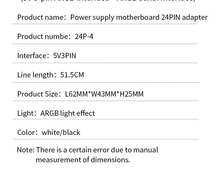 Adaptador ATX 24PIN ARGB Lines