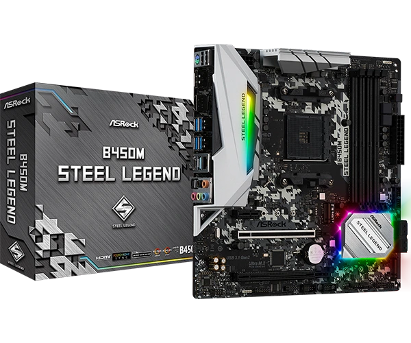 Placa-Mãe ASRock B450M Steel Legends