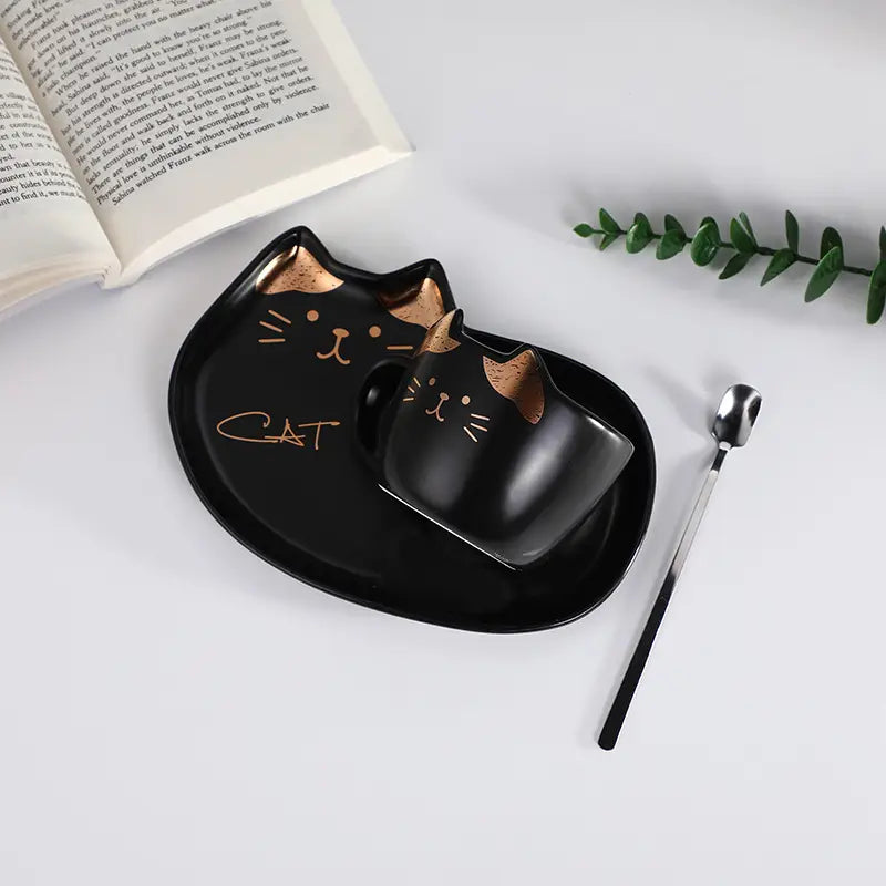 Taza y platillo Goldenkitty de 200 ml