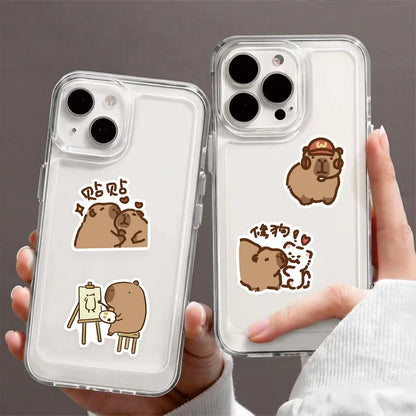 Conjunto de 100 Adesivos de Capivarinhas