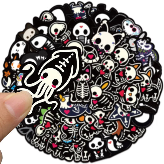 Conjunto de 50 Adesivos Skelanimals