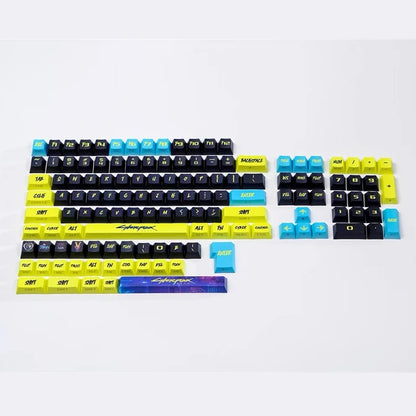 Conjunto de Keycaps Cyberpunk com Iluminação Lateral