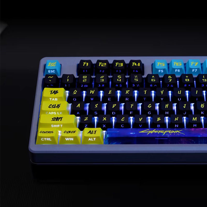 Conjunto de Keycaps Cyberpunk com Iluminação Lateral