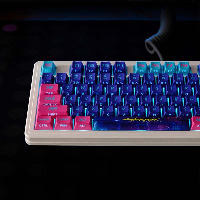 Conjunto de Keycaps Cyberpunk com Iluminação Lateral