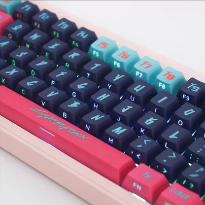 Conjunto de Keycaps Cyberpunk com Iluminação Lateral