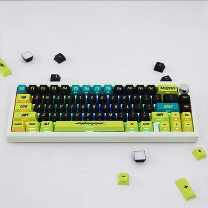 Conjunto de Keycaps Cyberpunk com Iluminação Lateral