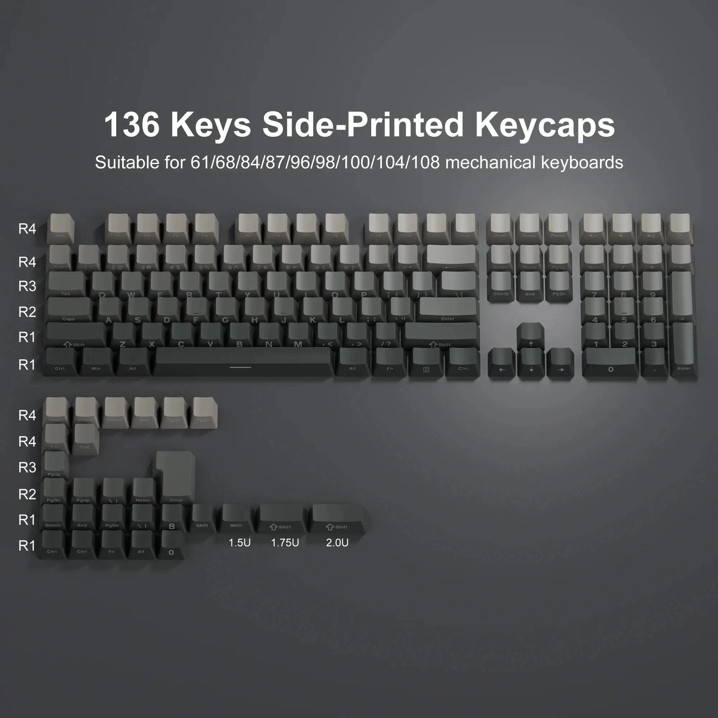 Conjunto de Keycaps Gradient Side-Print