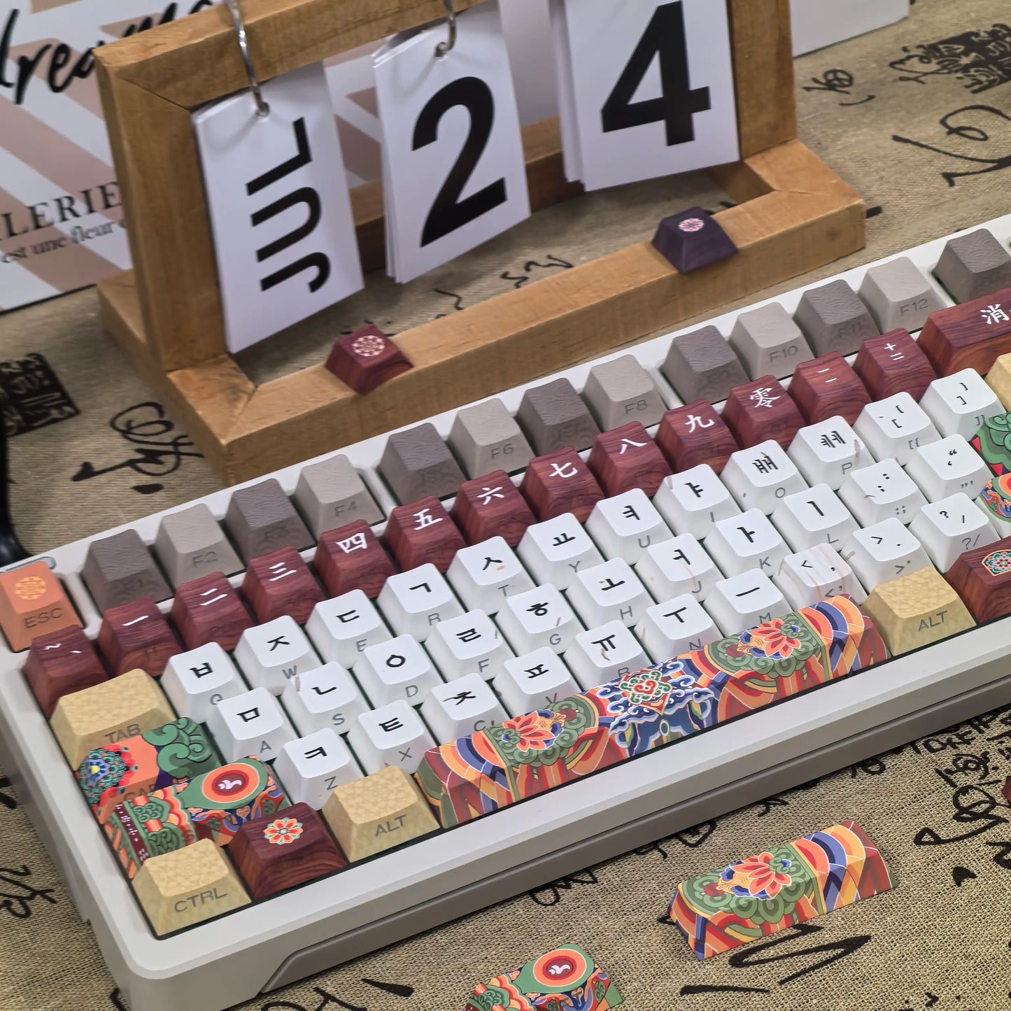 Conjunto de Keycaps Retro Coreanos