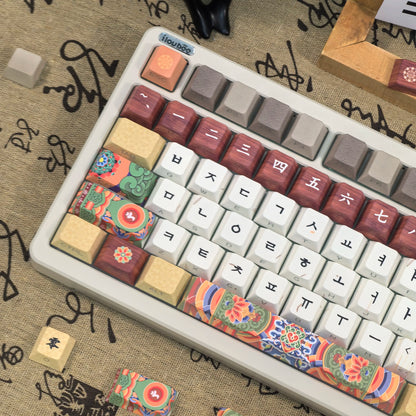 Conjunto de Keycaps Retro Coreanos