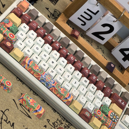 Conjunto de Keycaps Retro Coreanos