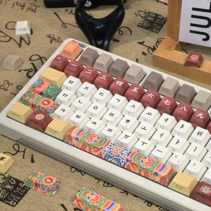 Conjunto de Keycaps Retro Coreanos