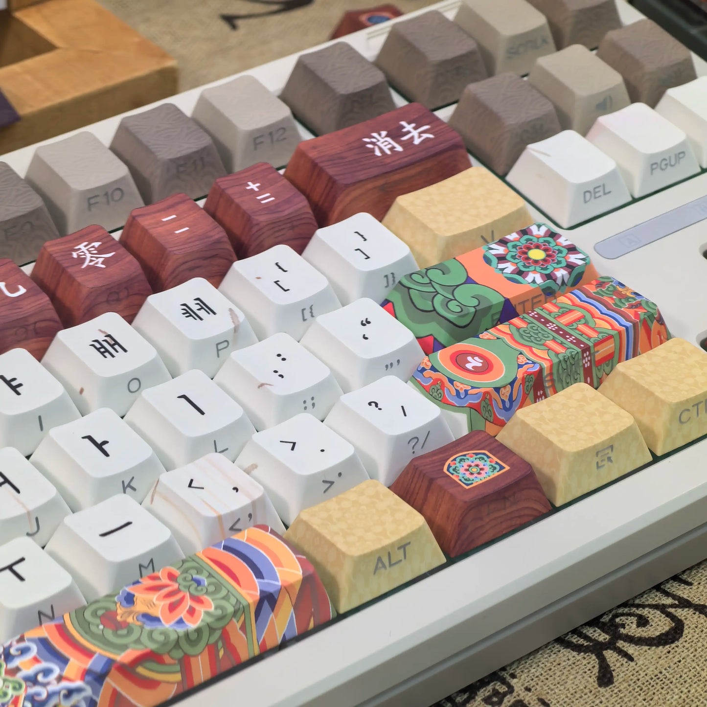 Conjunto de Keycaps Retro Coreanos