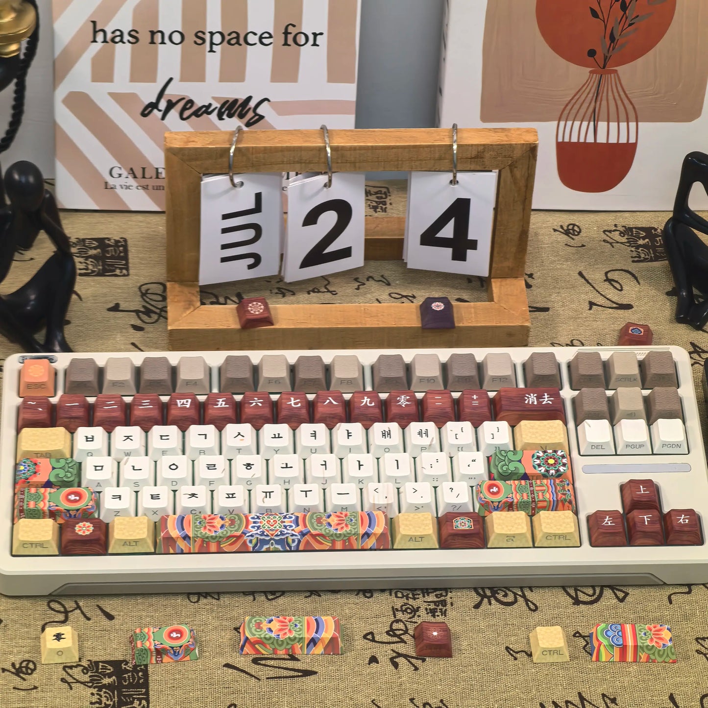 Conjunto de Keycaps Retro Coreanos