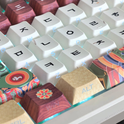 Conjunto de Keycaps Retro Coreanos