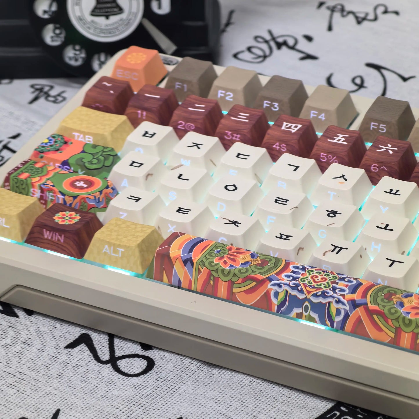 Conjunto de Keycaps Retro Coreanos