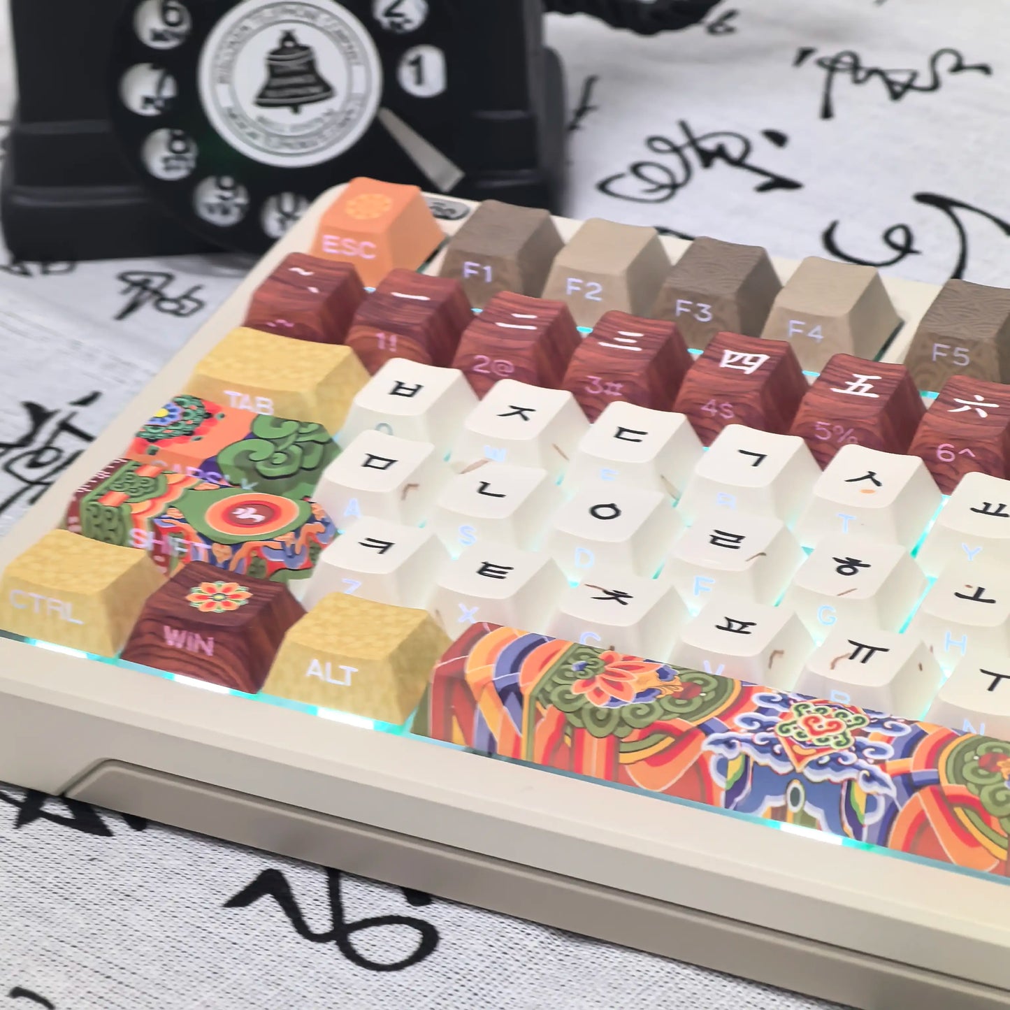 Conjunto de Keycaps Retro Coreanos