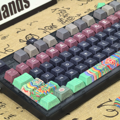 Conjunto de Keycaps Retro Coreanos