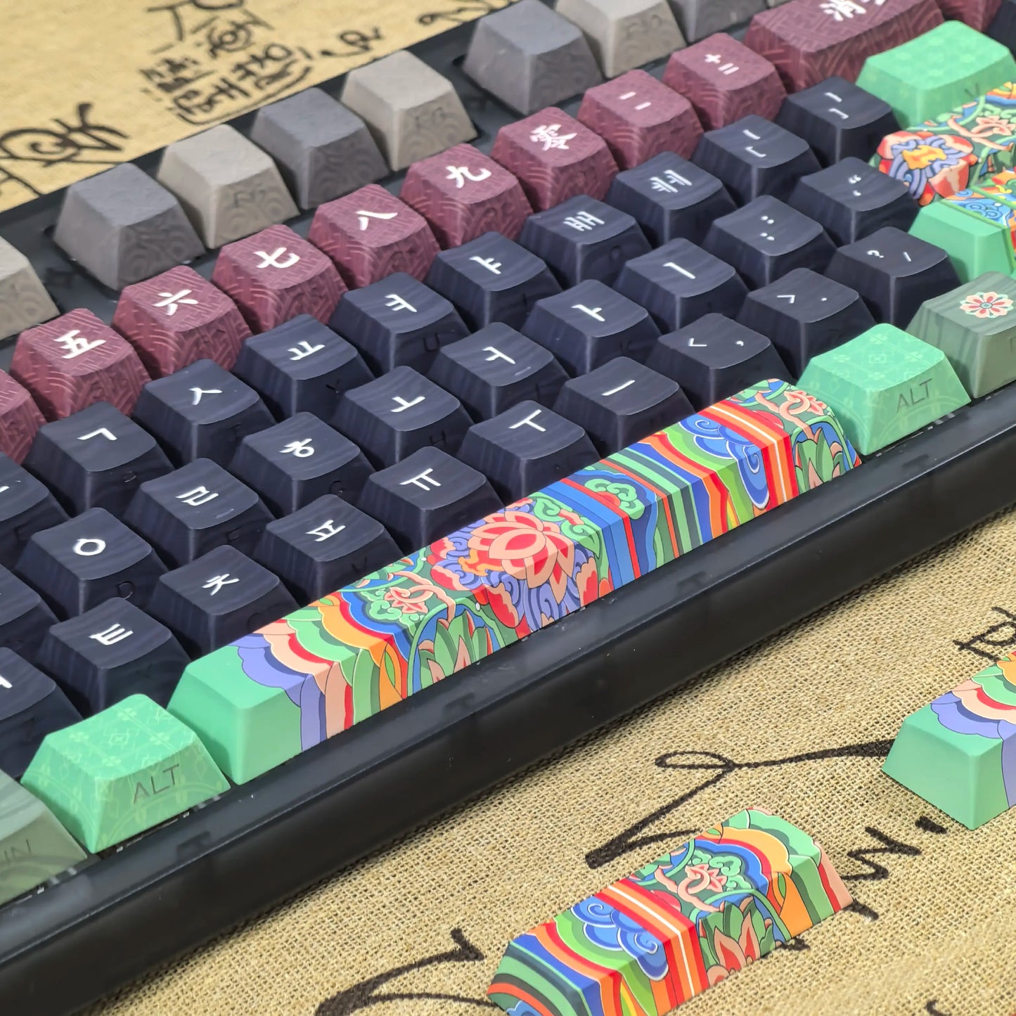 Conjunto de Keycaps Retro Coreanos