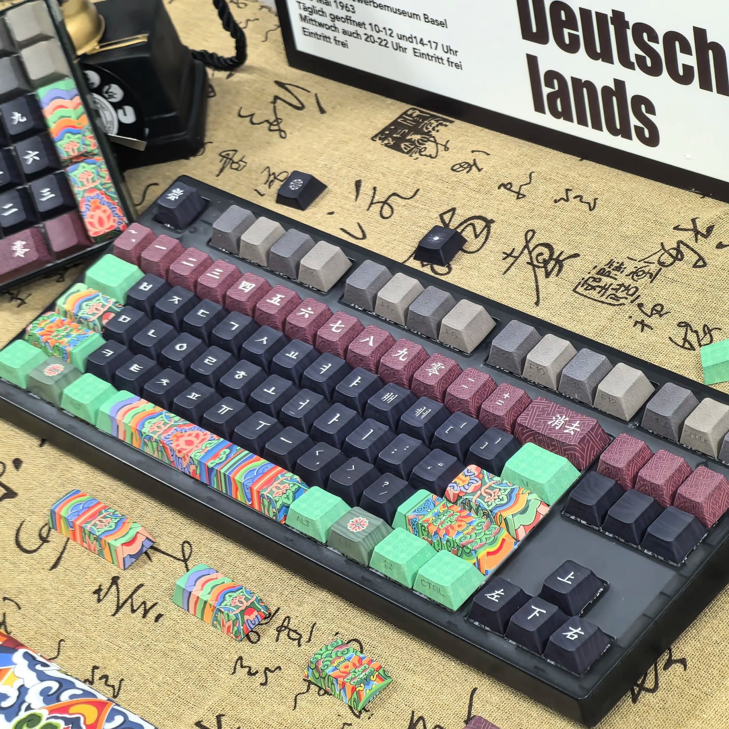 Conjunto de Keycaps Retro Coreanos