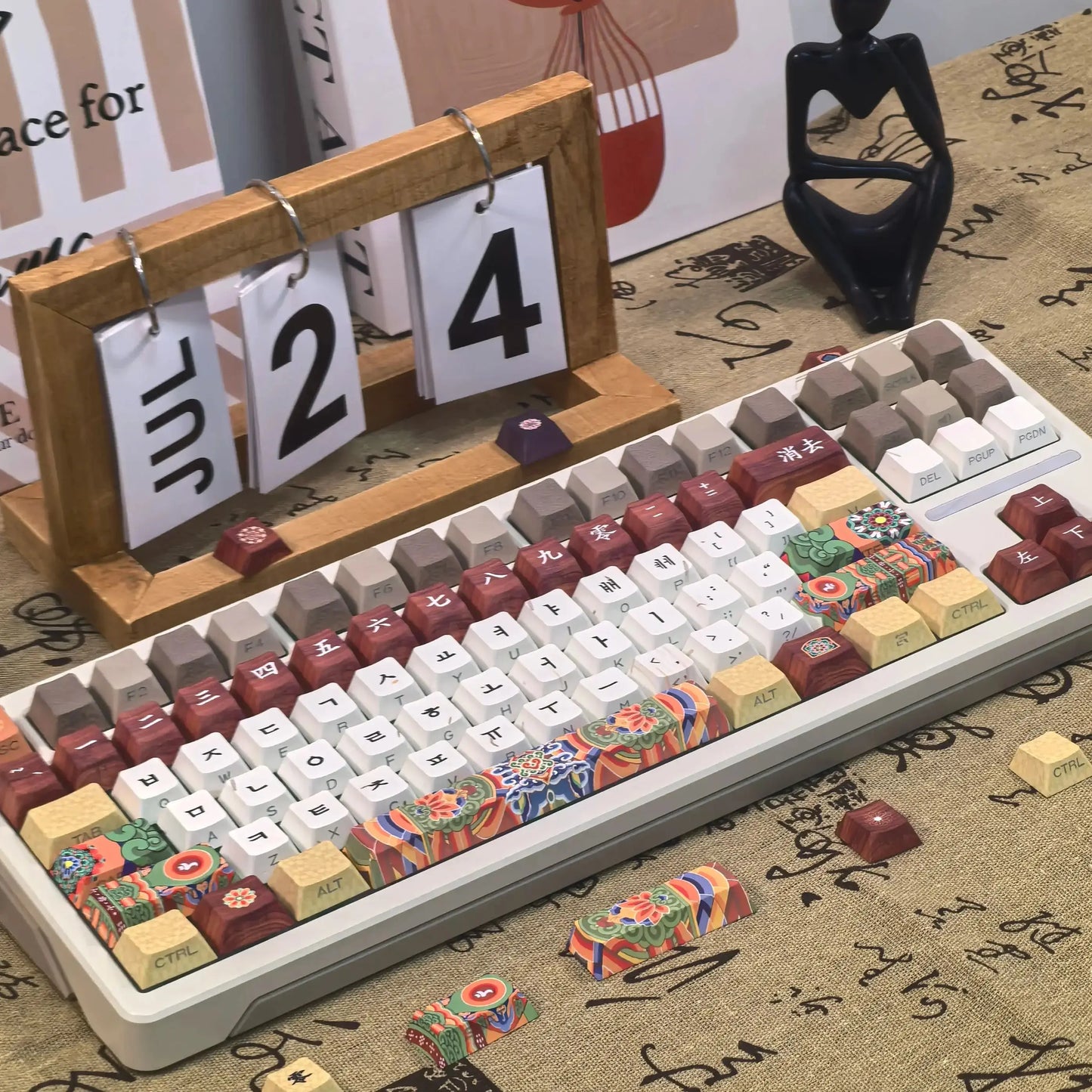 Conjunto de Keycaps Retro Coreanos