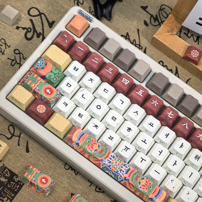 Conjunto de Keycaps Retro Coreanos