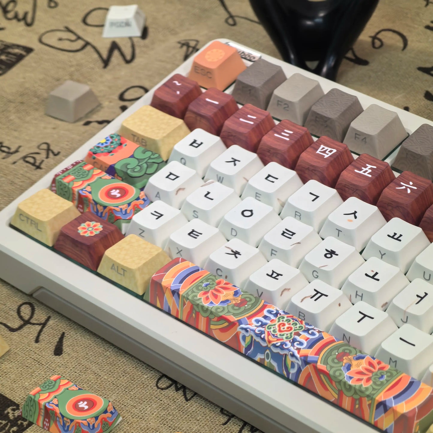 Conjunto de Keycaps Retro Coreanos