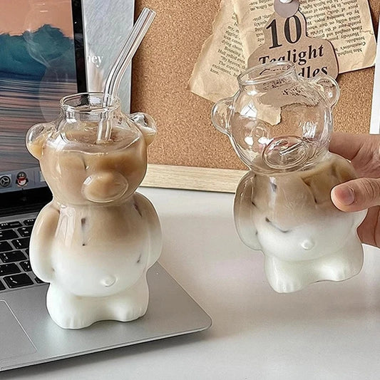 Glass Teddy Bear Cup