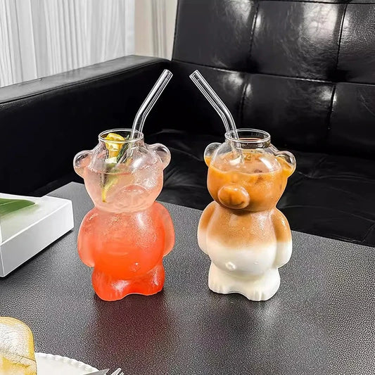 Glass Teddy Bear Cup