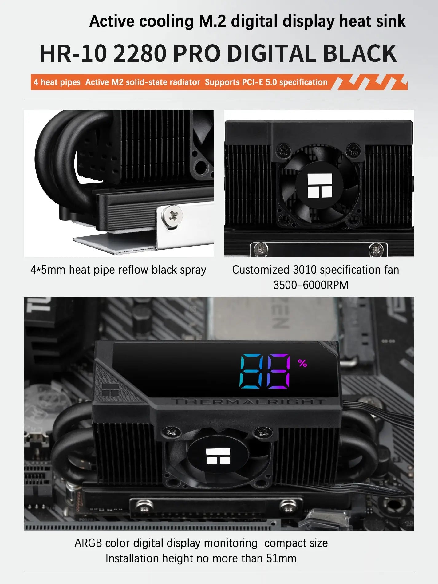 Dissipador HR-10 PRO Digital (2280)