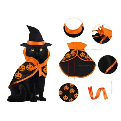 Fantasia de Bruxo do Halloween para Pet