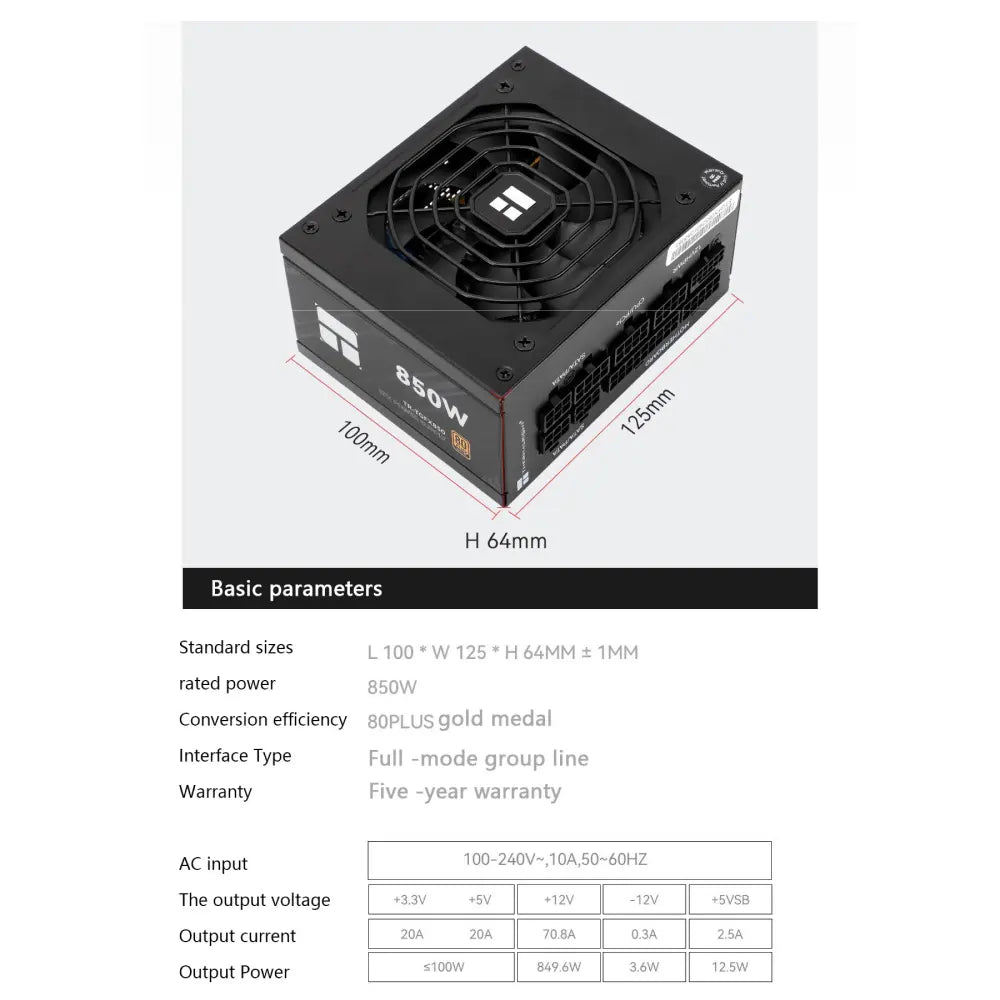 Alimentatore modulare TR-TGFX (550-1000W) 80 Plus Gold Bianco