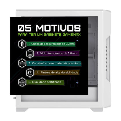 Gabinete Gamer Siege Branco ATX