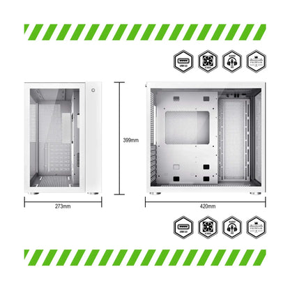 Gabinete Lucent Branco com Kit 3 Fans