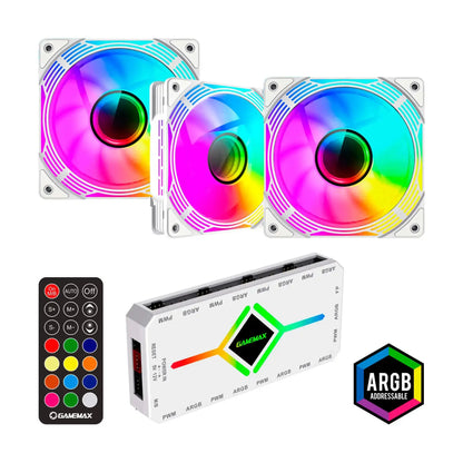 Gabinete Lucent Branco com Kit 3 Fans