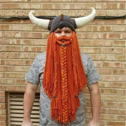 Gorro Viking com Barba e Chifres