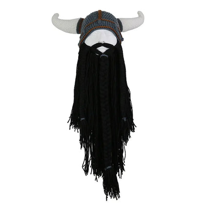 Gorro Viking com Barba e Chifres