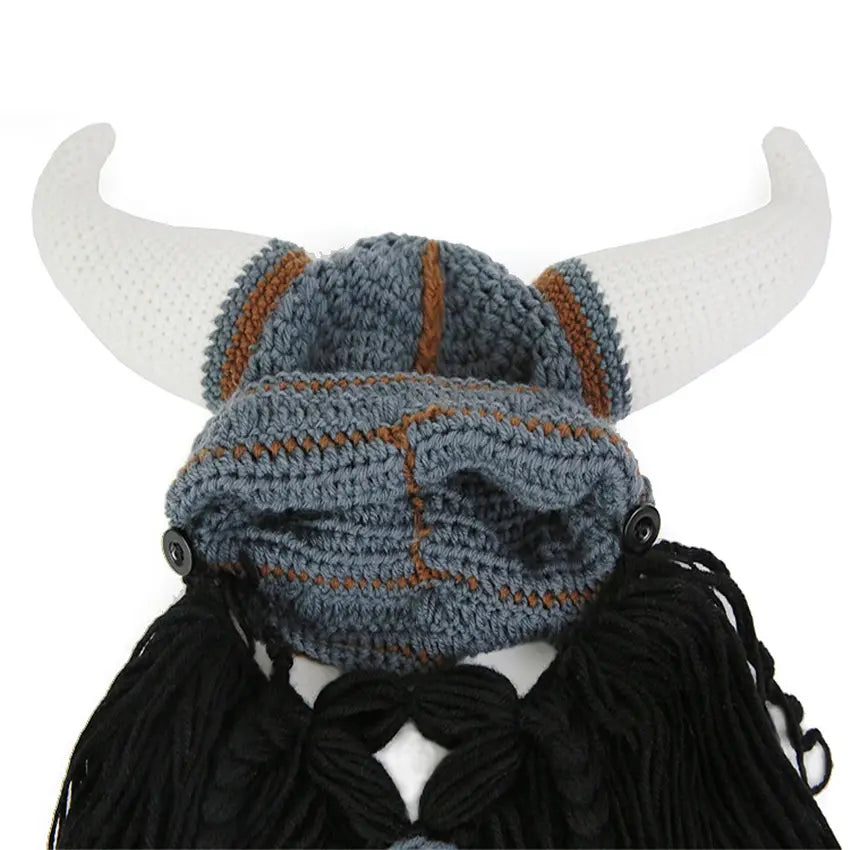 Gorro Viking com Barba e Chifres