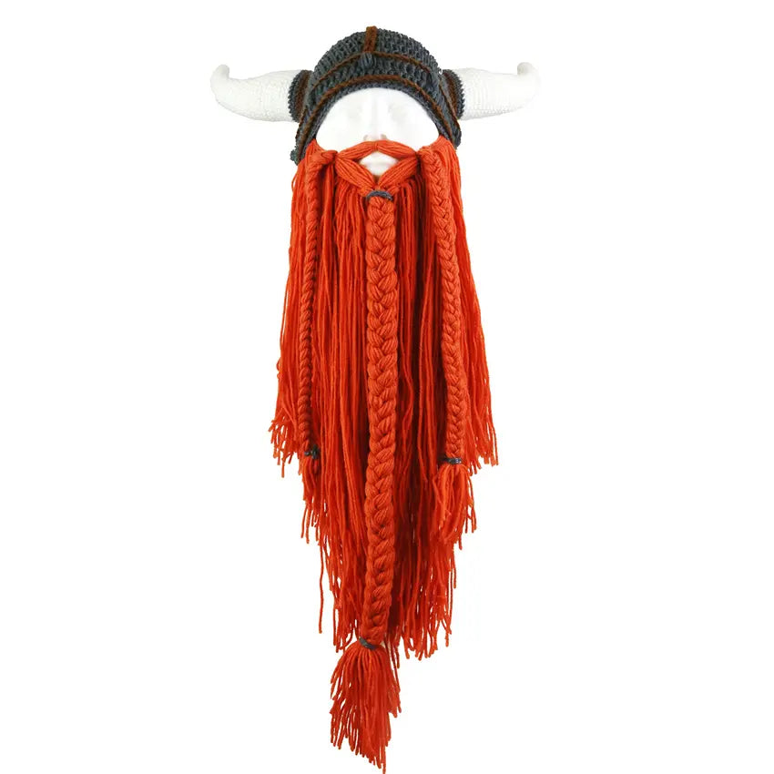 Gorro Viking com Barba e Chifres