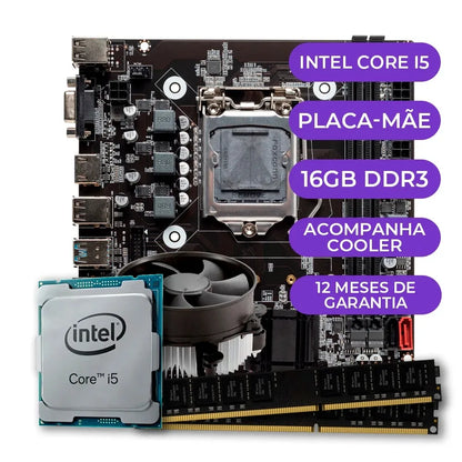 Kit Upgrade Gamer Intel Core i5 4ª Geração, Cooler, Placa Mãe, 16GB DDR3