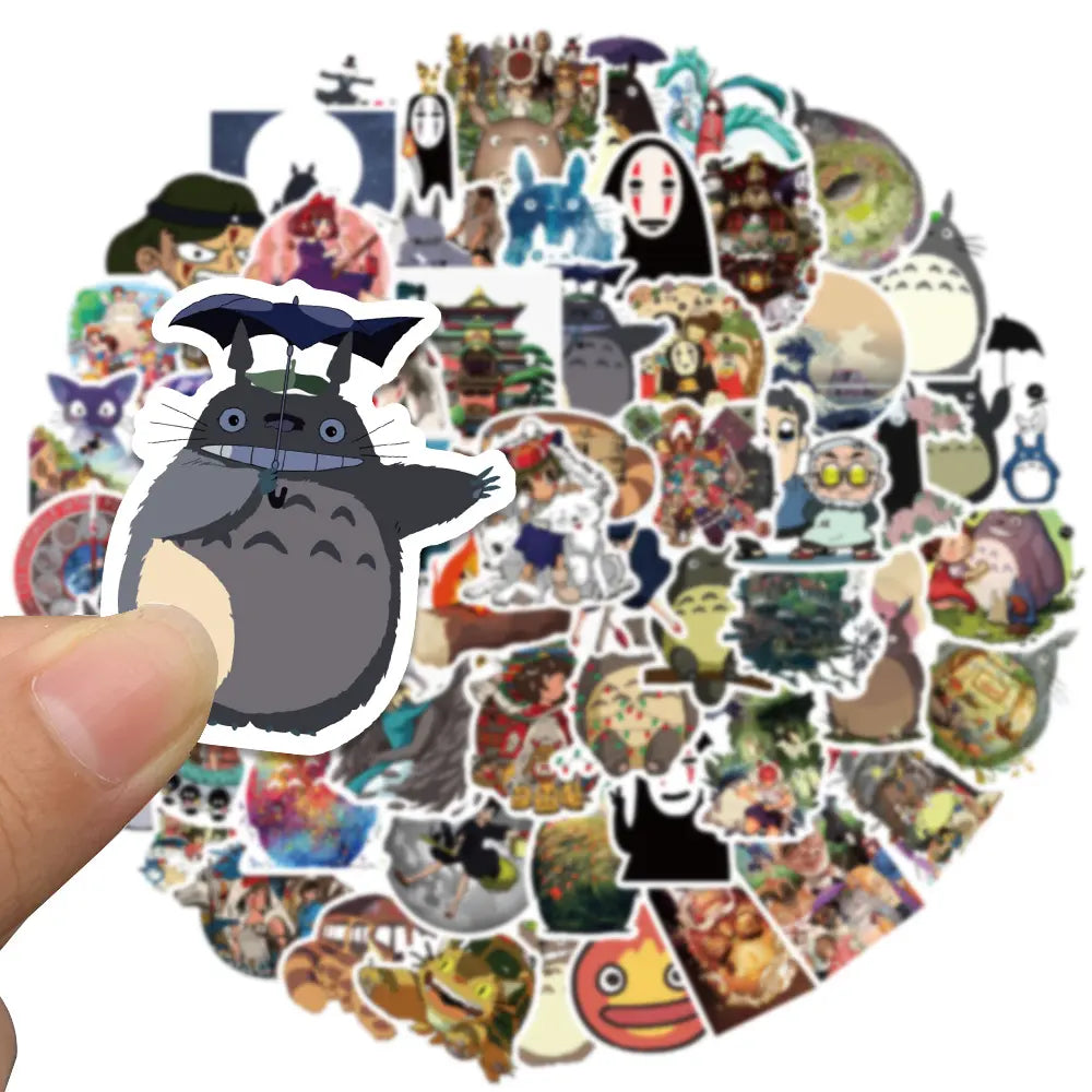 Kit com 100 Adesivos Ghibli Hayao Miyazaki