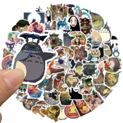 Kit com 100 Adesivos Ghibli Hayao Miyazaki