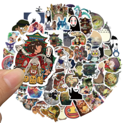 Kit com 100 Adesivos Ghibli Hayao Miyazaki