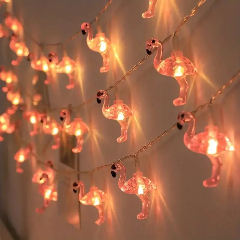 Linha LED de Flamingos