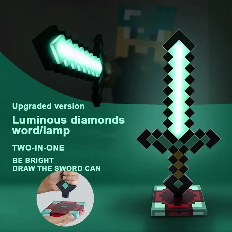 Luminária Espada de Diamante (Minecraft)