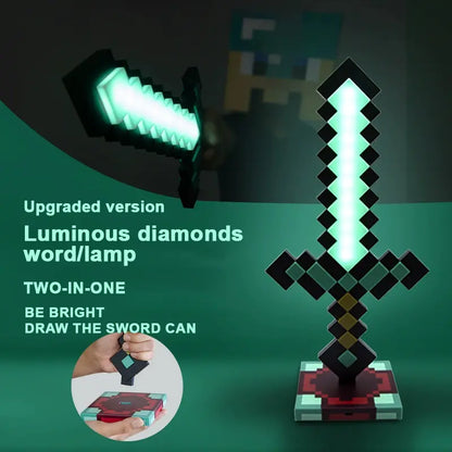 Luminária Espada de Diamante (Minecraft)