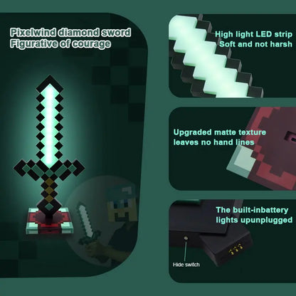 Luminária Espada de Diamante (Minecraft)