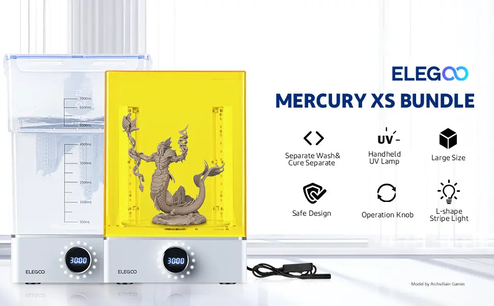 Máquina de Lavar e Curar 3D Mercury XS (Conjunto)