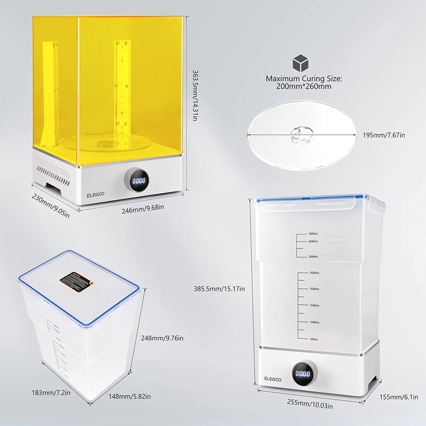 Máquina de Lavar e Curar 3D Mercury XS (Conjunto)