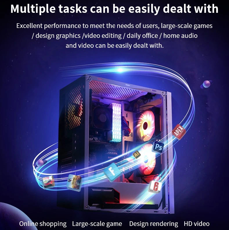 Premium AI Image  A gaming computer with RGB LED lighting that is