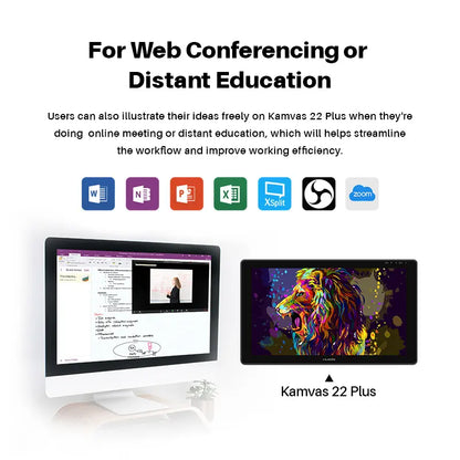 Kamvas 22 Plus QLED Graphics Tablet (1080p)